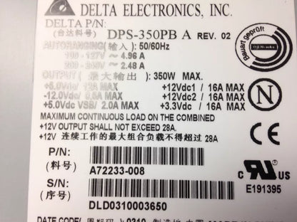 KCW, INTEL SR1300 1U Rackmount Server Chassis Case Includes Delta DPS-350PB Power Supply