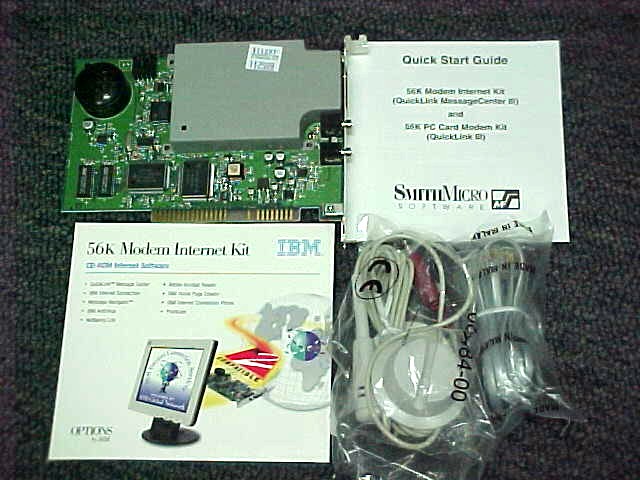 12J2964, IBM Options 56K v.90 Internal Voice Fax Modem, 8-Bit ISA (MADE BY USR, SPORTSTER 0467)