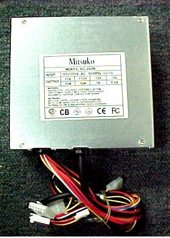 Mitsuko AT 200W AT power supply for PC Computers with P8 & P9 Connectors