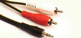 35MRCAYCAB, 6' AUDIO / RADIO / STEREO Y SPLITTER CABLE 3.5mm MALE TO 2x RCA MALE