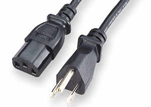 6 Feet Standard PC Computer / Monitor Power Cord/ Cable, Black