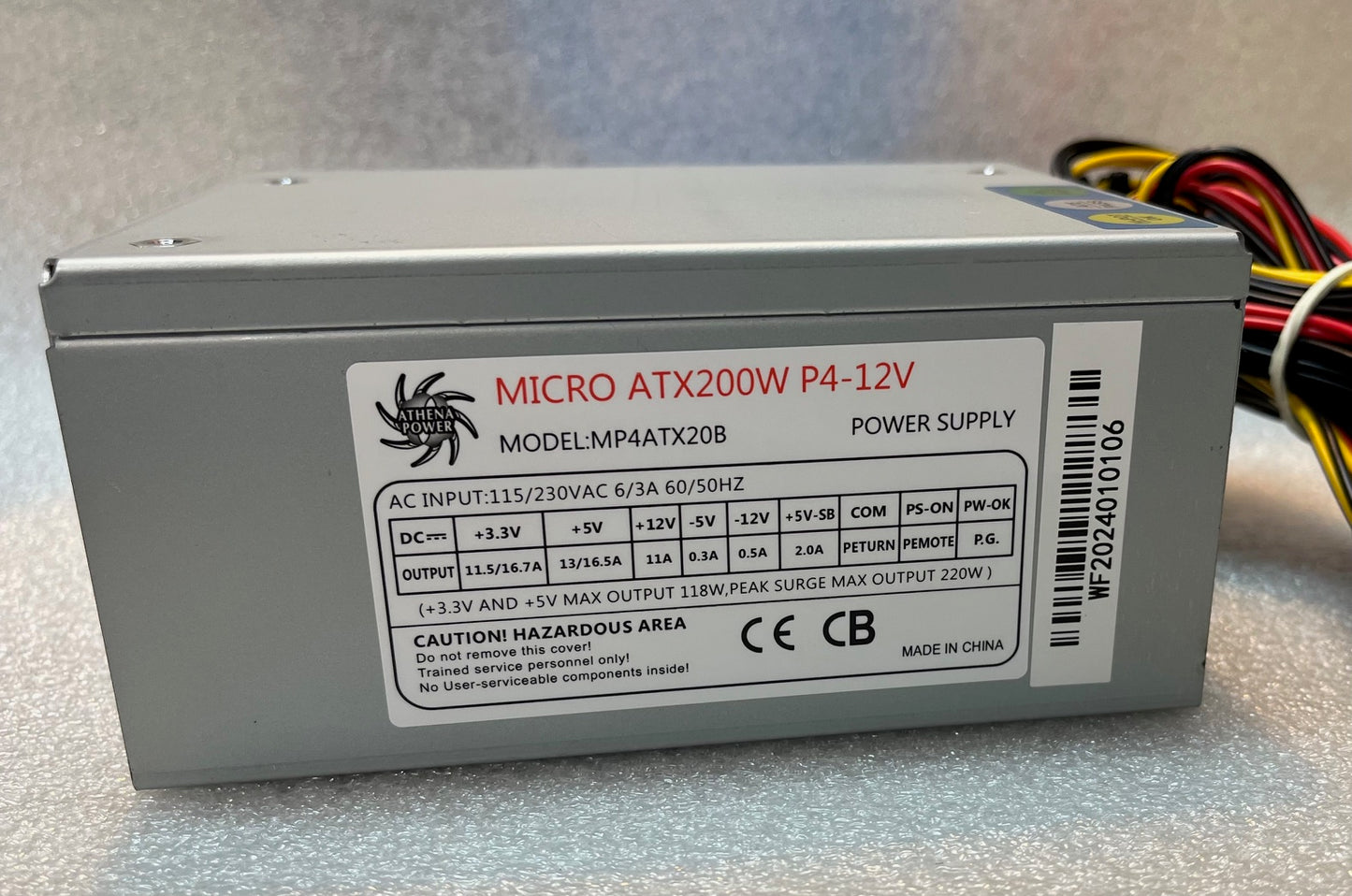 AP-MP4ATX20B, SFX-OEM200W, Athena Apollo 200 MP4ATX20B Micro ATX mATX SFX 200W PC Computer Power supply