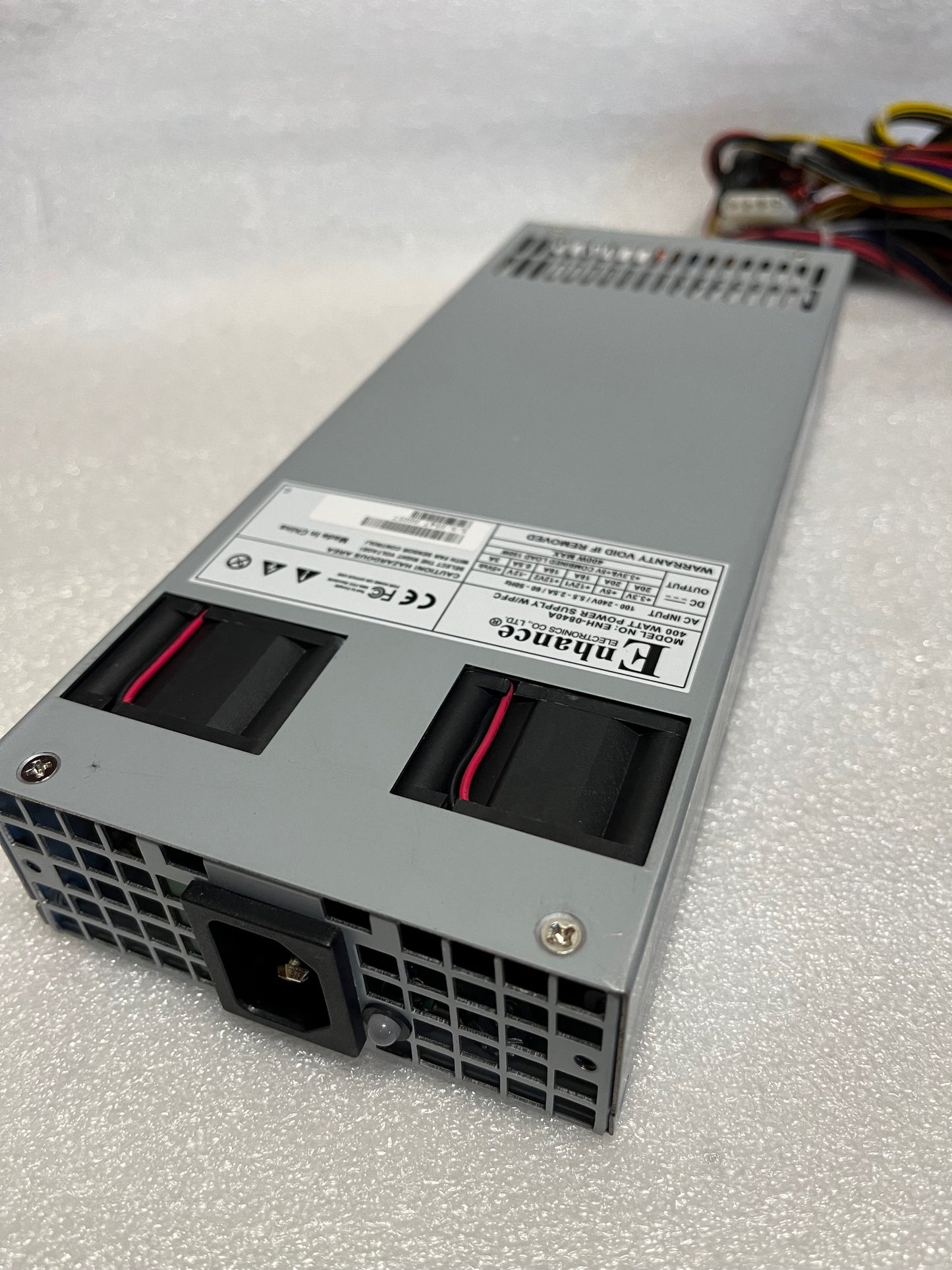 ENH-0840, ENH-0840A, ENH-0840A-G, Original Enhance 400W 1U EPS12V 24-Pin (20+4) Power Supply Active PFC, RoHS Compliant, PCI Express, SATA