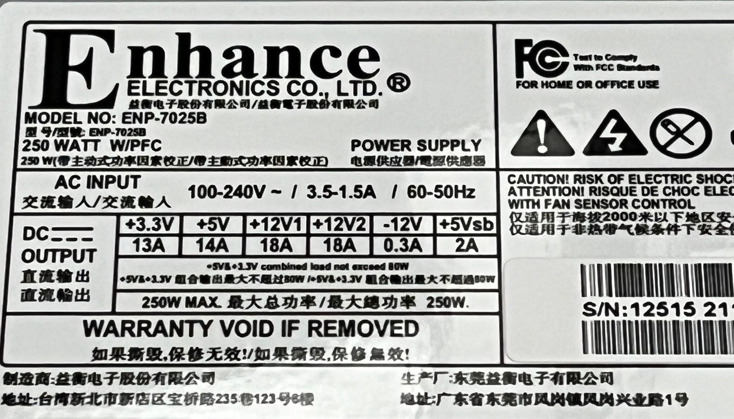 ENP7025B Flex ATX 1U Power Supply/ specification