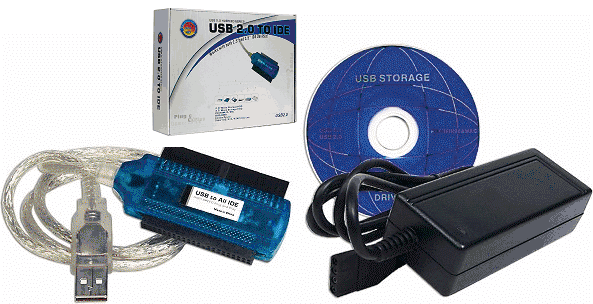 IDE Internal Devices 2.5"/ 3.5"/ 5.25" HD/CD/DVD to USB 2.0 Adapter, New In Box!