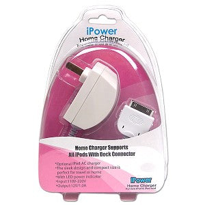 iPower Home Power Wall Charger for iPod and iPod Mini w/ Dock Connector 110-220v