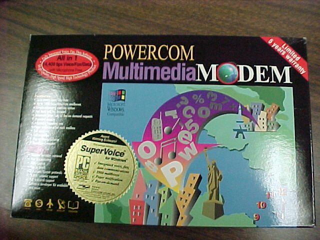 POWERCOM MULTIMEDIA MODEM 14.4K BPS Internal ISA Hardware VOICE/ FAX/ DATA with Microphone