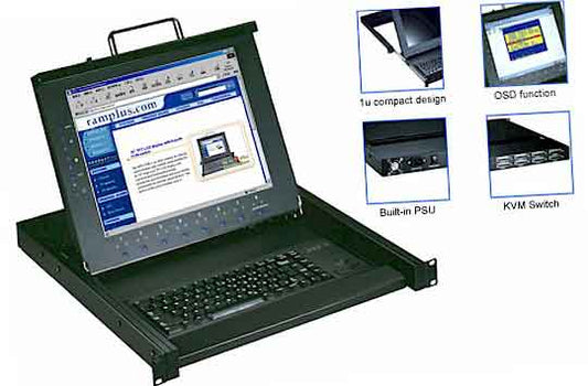 RPD-1158, RPD-1158B, 19" Hawkeye 1U Rackmount Drawer with 15" TFT LCD, Keyboard, 8-PORT KVM Switch, and Trackball (RPD-1158B) -------- Not Available -------- See Below for Comparable Replacement